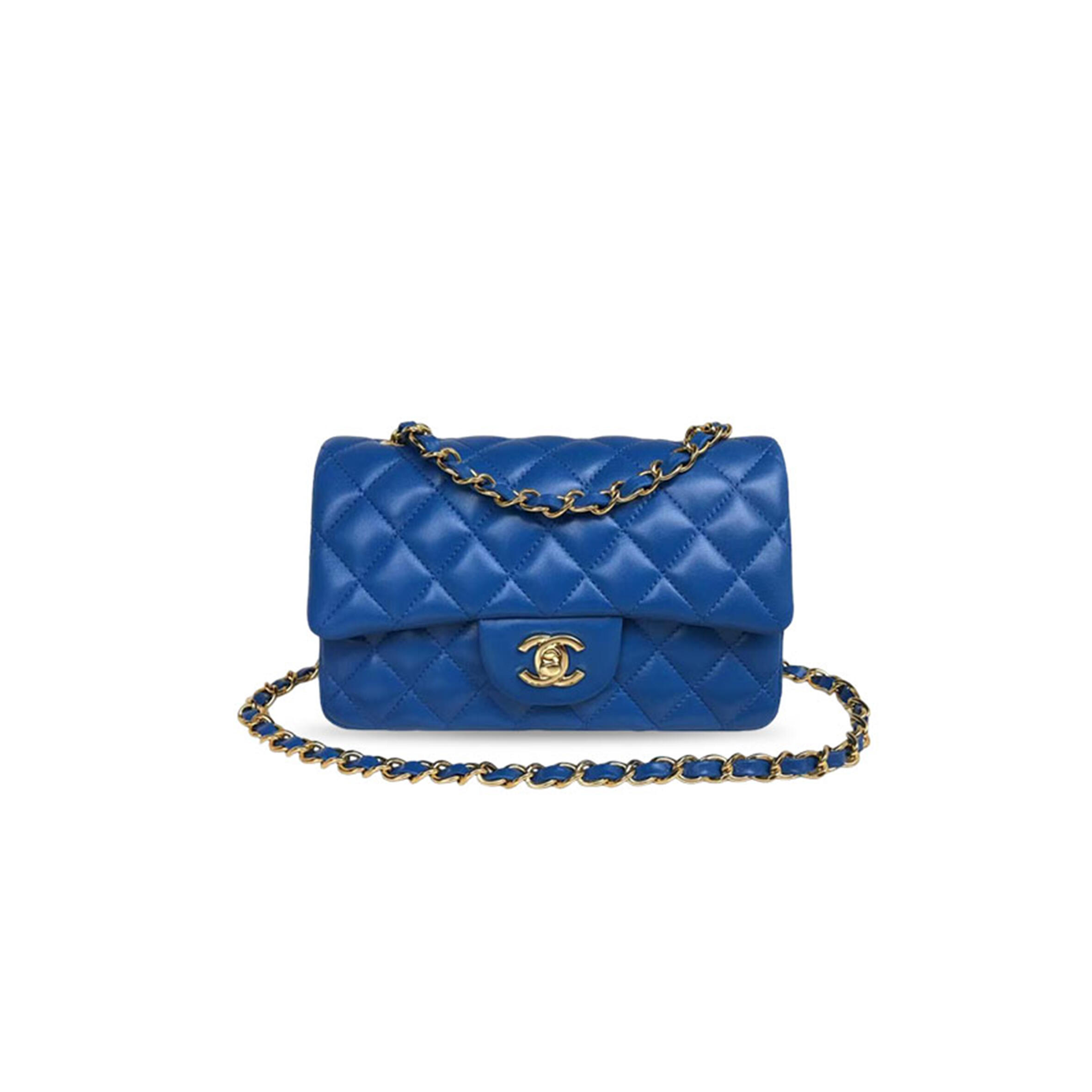 Ch**el master mini rectangle flap electric blue (20*12*6cm)